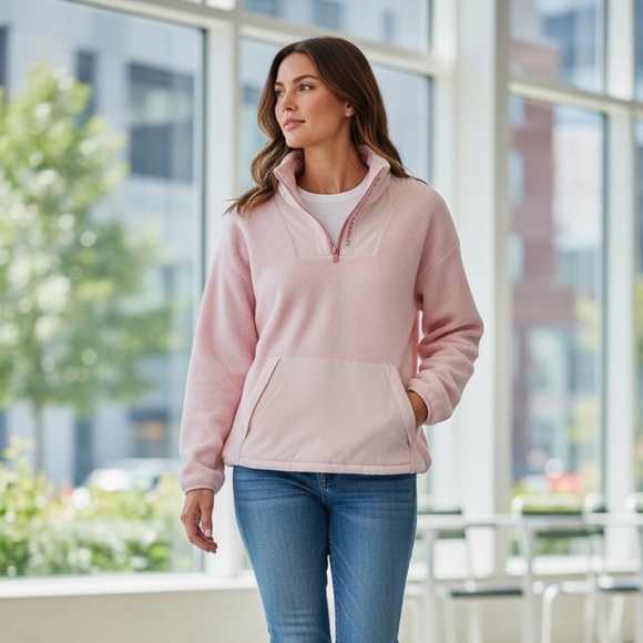 Under Armour Tops - Under Armour Women’s Pink 1/4 Zip Pullover Sweatshirt Athletic Size L Brand New